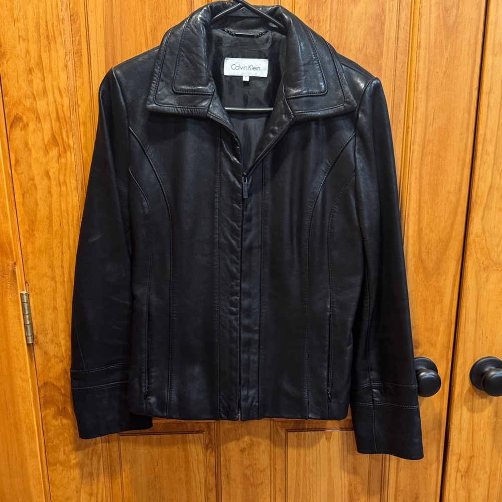 Calvin Klein Women's Dark Leather Jacket